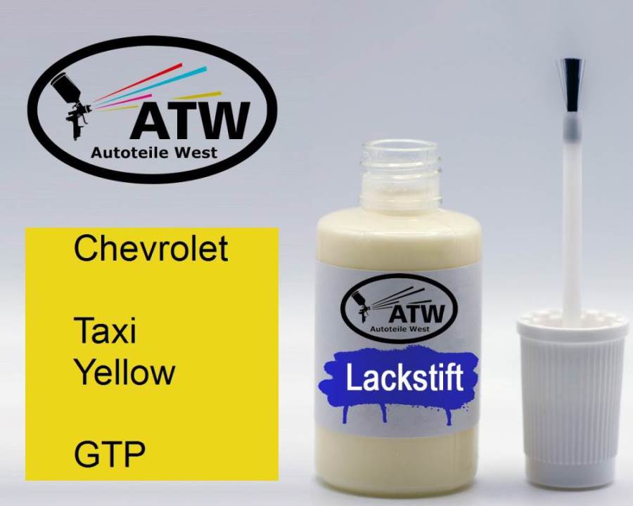 Chevrolet, Taxi Yellow, GTP: 20ml Lackstift, von ATW Autoteile West.